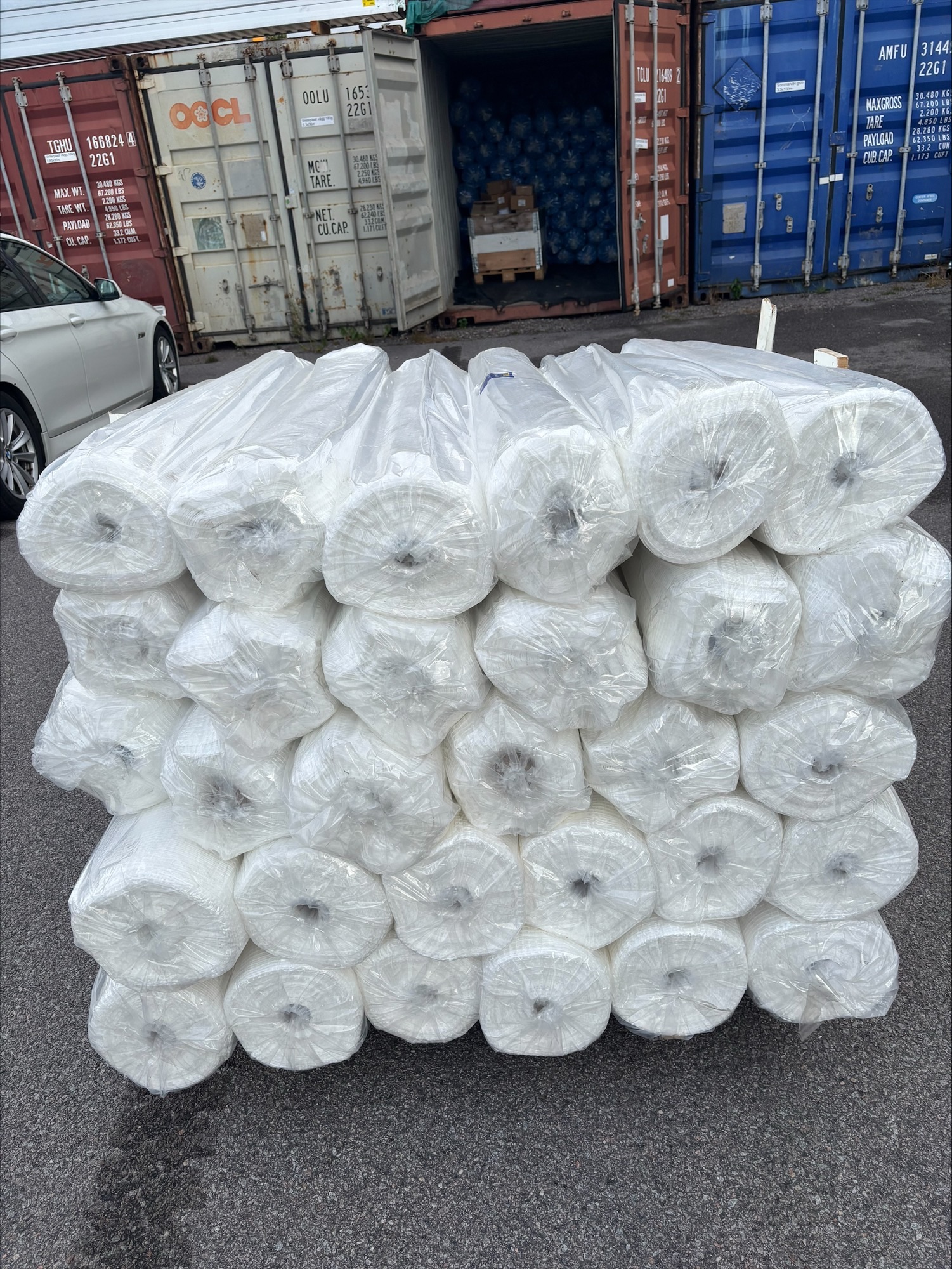 Ställningsplast 180 g, hel pall 30 st rullar, 2,85 m bred för 2,5 m fack